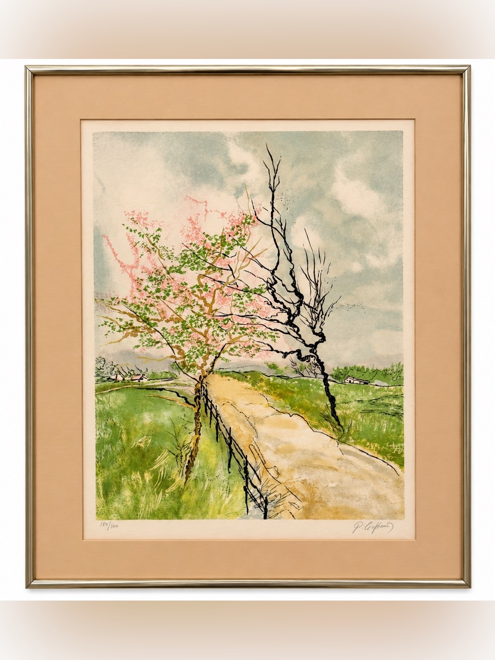 186/260 edition painting matted and framed